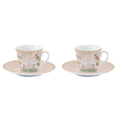 Easy Life Jardin De Reves 2li Porselen Kahve Fincan & Tabağı Seti 80 Ml