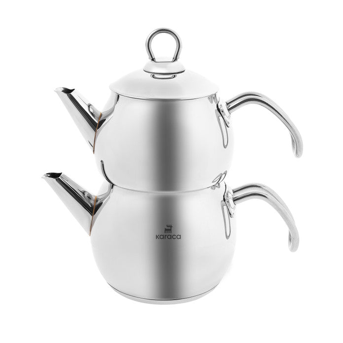 Karaca Adelya Mini Size Metal Teapot Set with Induction Base 