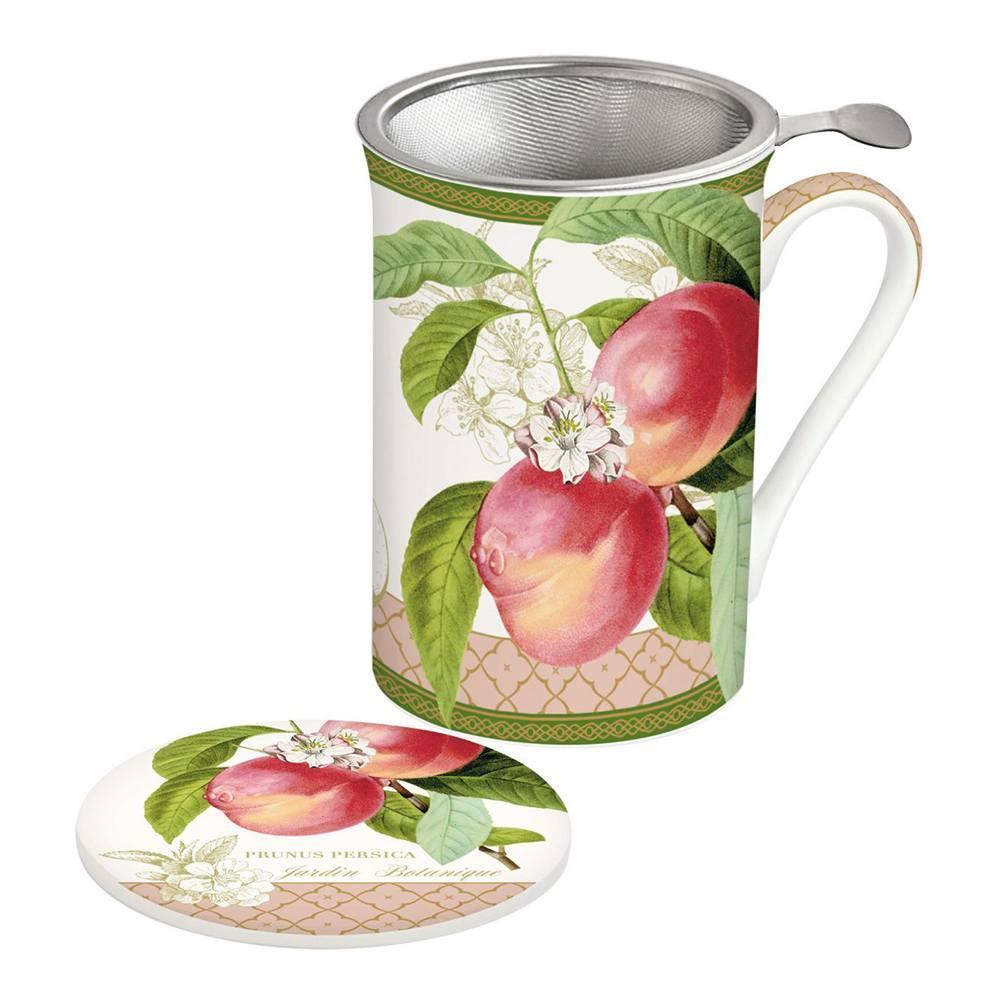 Jardin Botanique Porselen Kupa 300 ml. Kapaklı ve Metal demlikli Peach