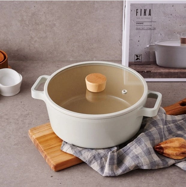 FİKA BEIGE POT AND PAN SET 9 PIECES