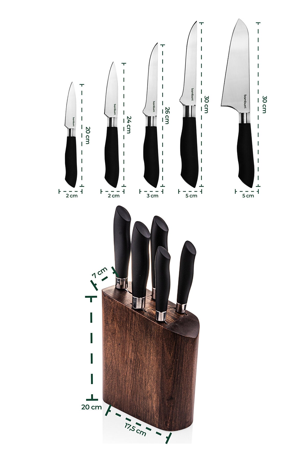 Bambum Mastercut - 6 Piece Knife Set Rectangular