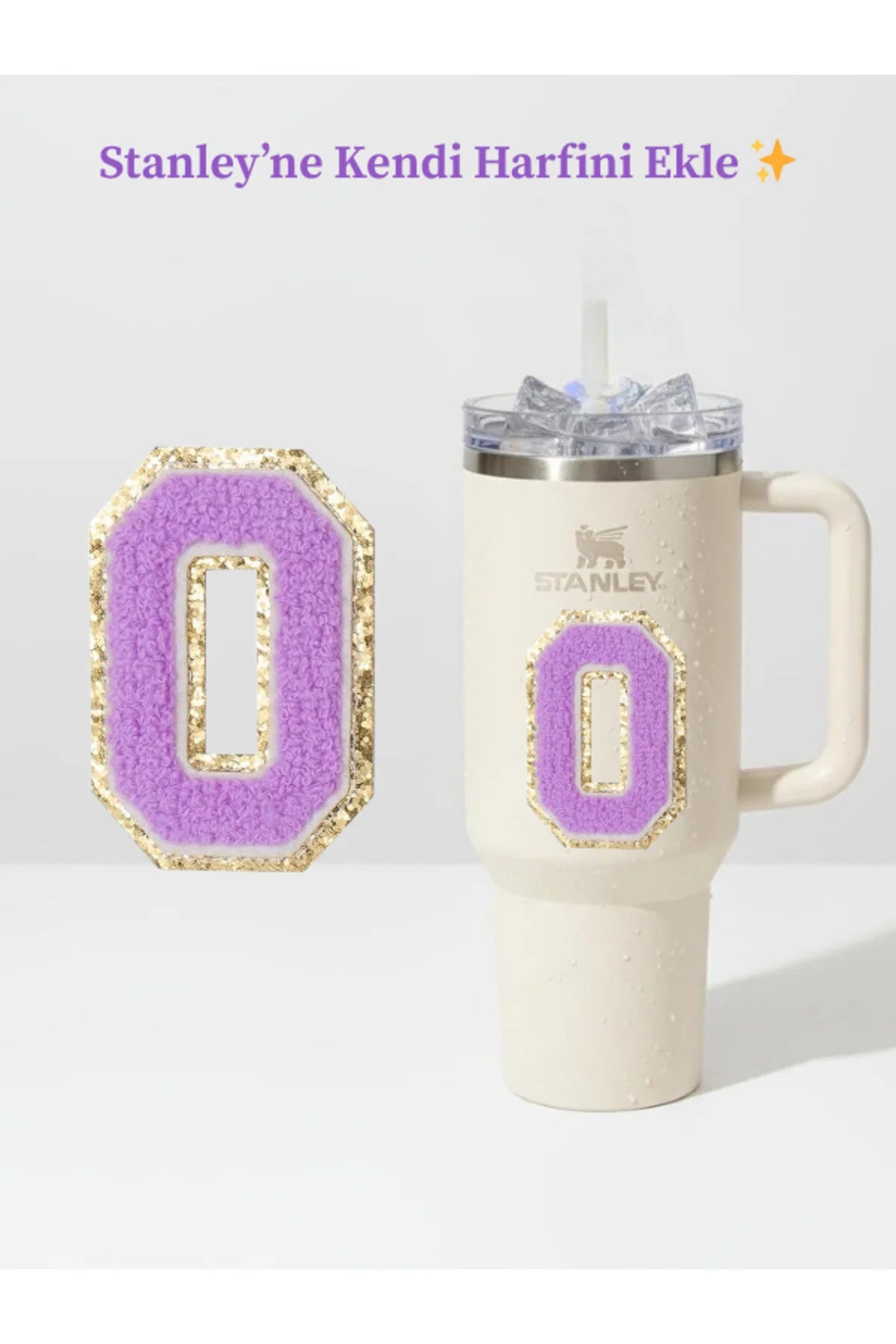 Stanley Quencher Uyumlu Premium Harf Sticker / Aksesuar – Tekstil Kaplama Kişiselleştirilmiş Tasarım