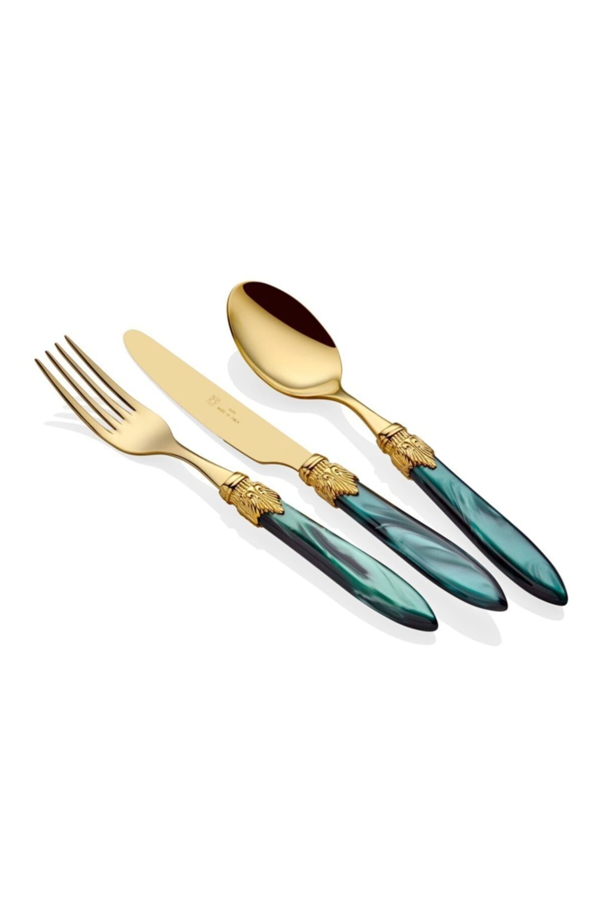 Rivadossi Laura Oro Yeşil 75 Parça Çatal Bıçak Seti