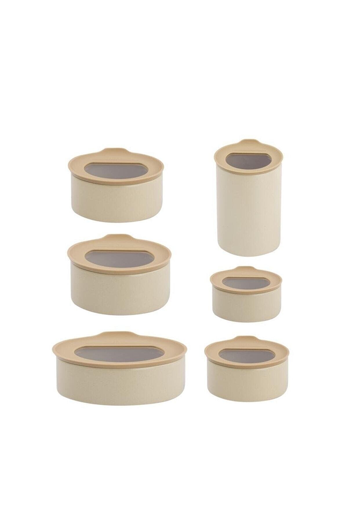 FIKA ONE CERAMIC STORAGE CONTAINER SET 6 PIECES BEIGE