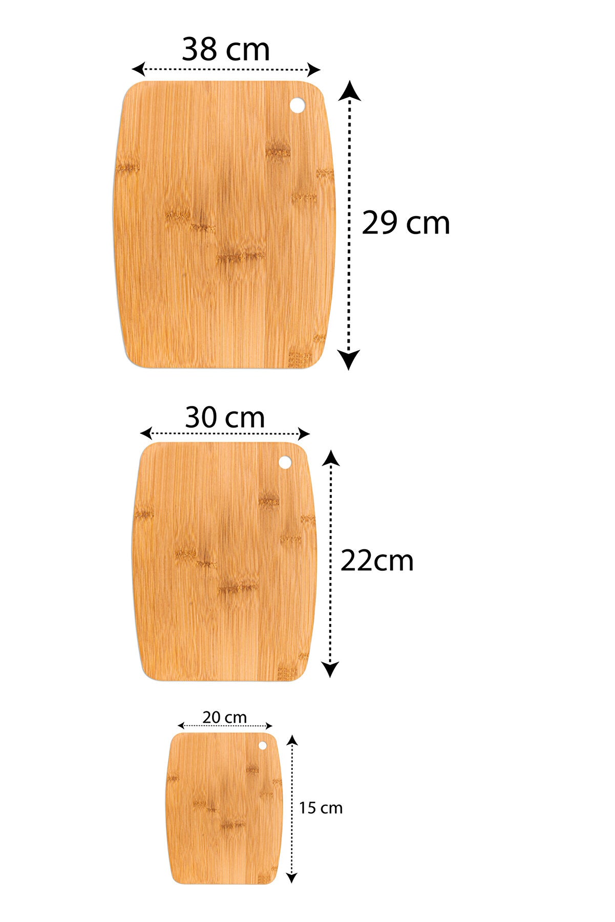 Bambum B5104 Tedi 3lü Kesme Tahtası Bambu