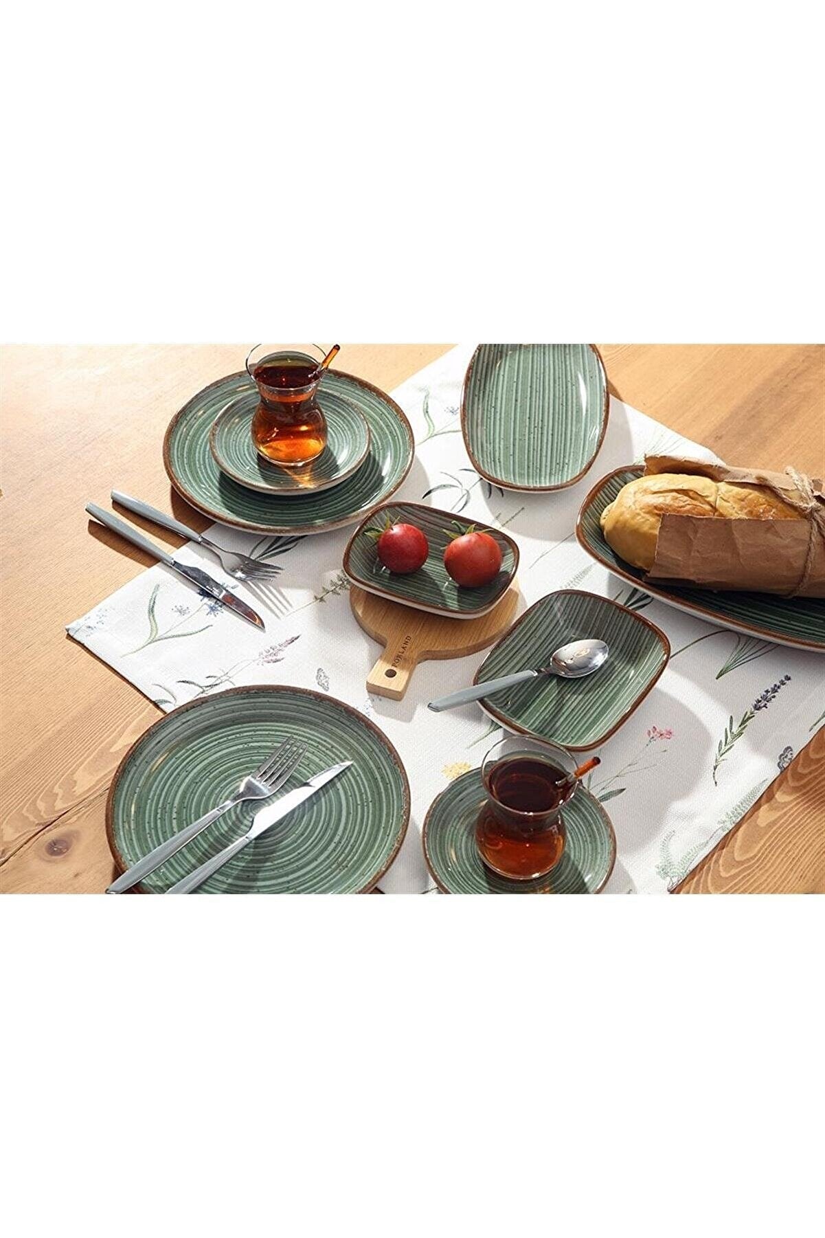 Porland Hypnosis Green 30 Piece Breakfast Set for 6 People