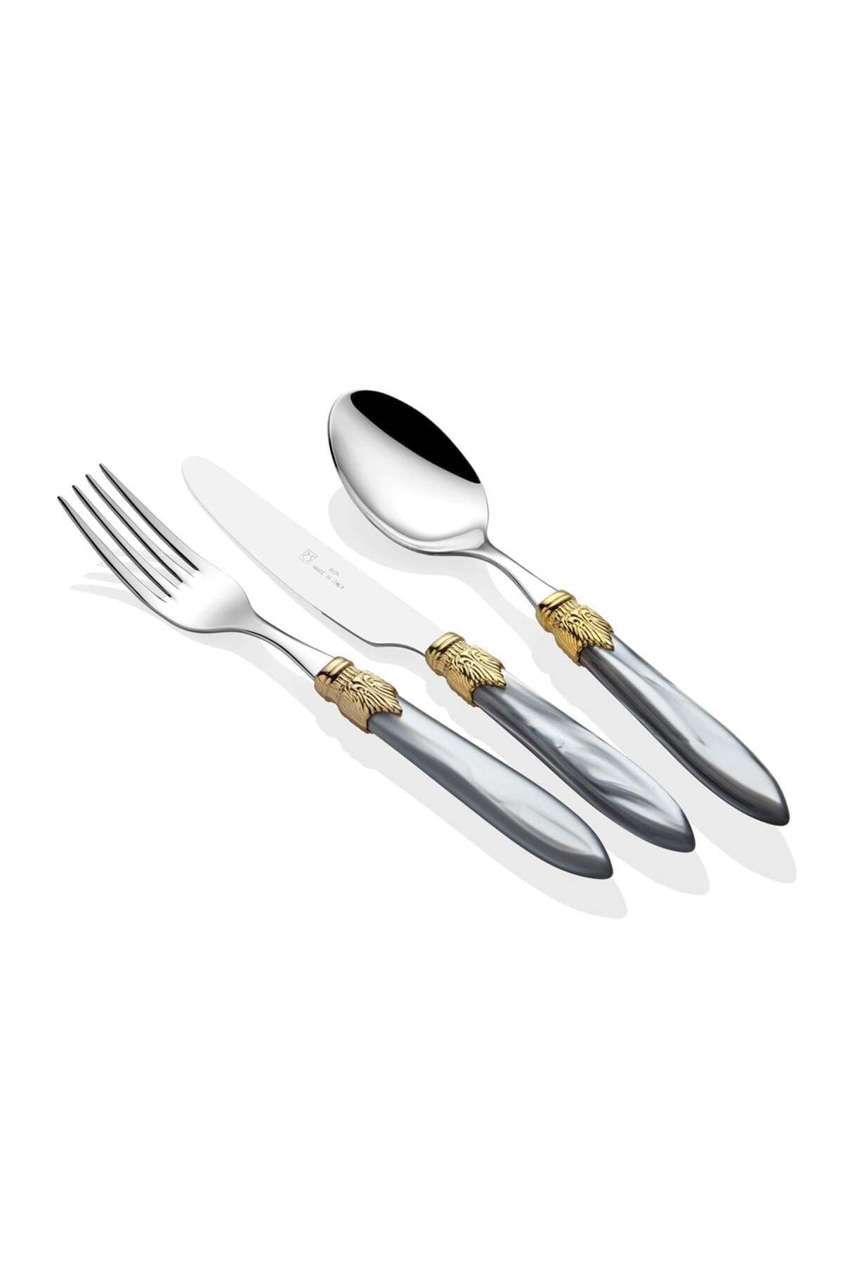 Laura Ring Gri 75 Parça Çatal Bıçak Seti