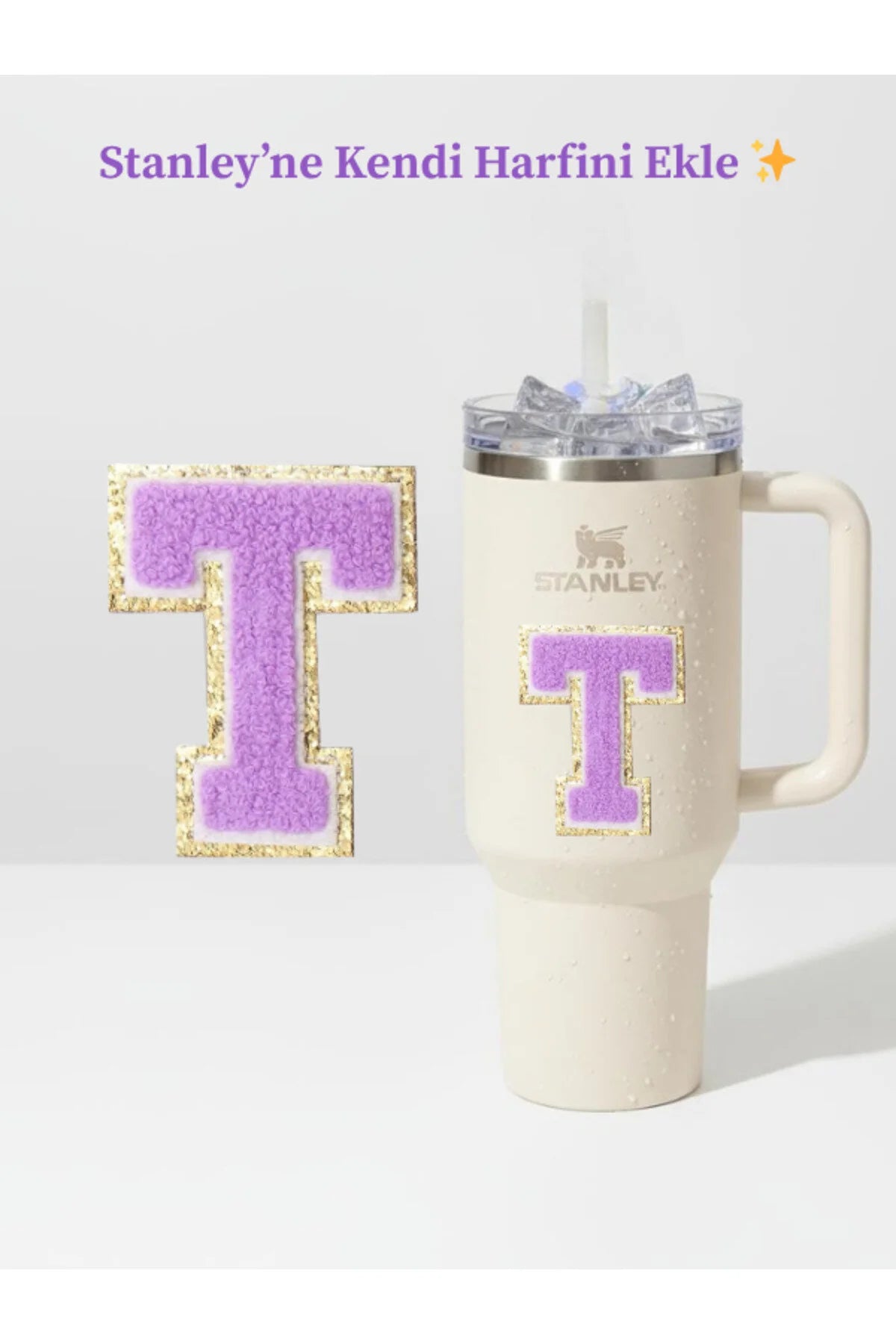 Stanley Quencher Uyumlu Premium Harf Sticker / Aksesuar – Tekstil Kaplama Kişiselleştirilmiş Tasarım