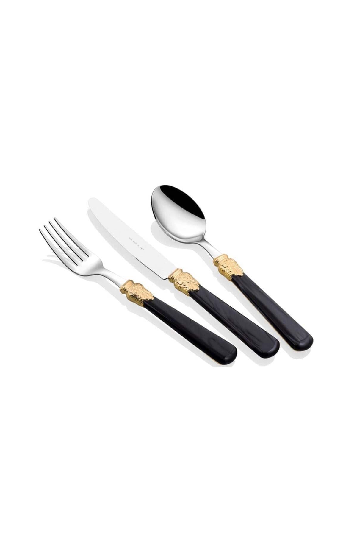 ELENA RING SIYAH 75 Parça Çatal Bıçak Takımı