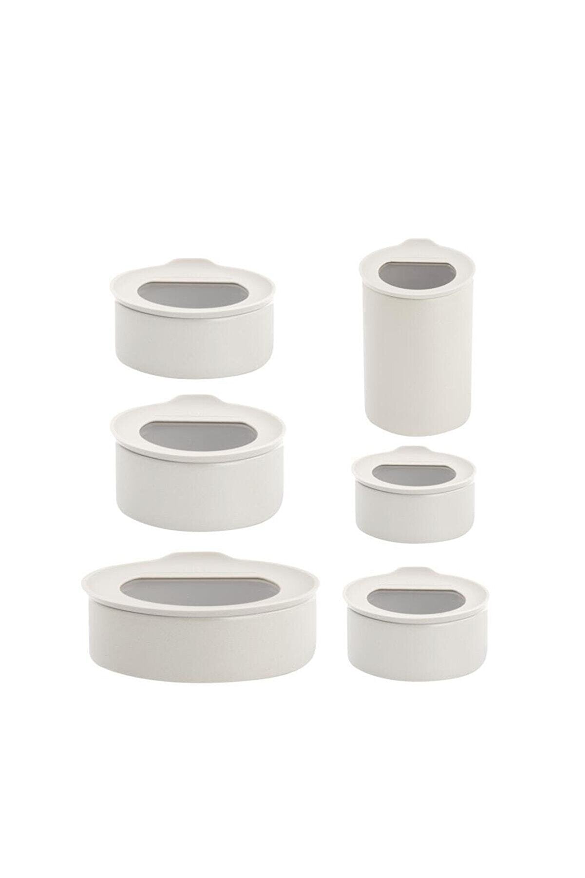 FIKA ONE CERAMIC STORAGE CONTAINER SET 6 PIECES ICE WHITE 