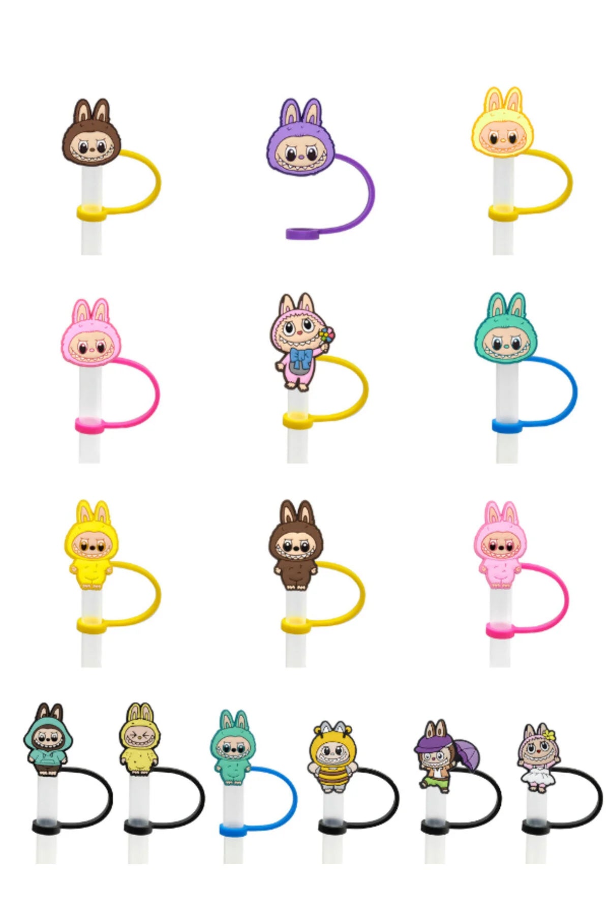 Stanley Quencher Pipetli Termos Uyumlu Labubu Figürlü Tıpa (1.18 LT) - Silikon Sızdırmaz Aksesuar Özel Koleksiyon