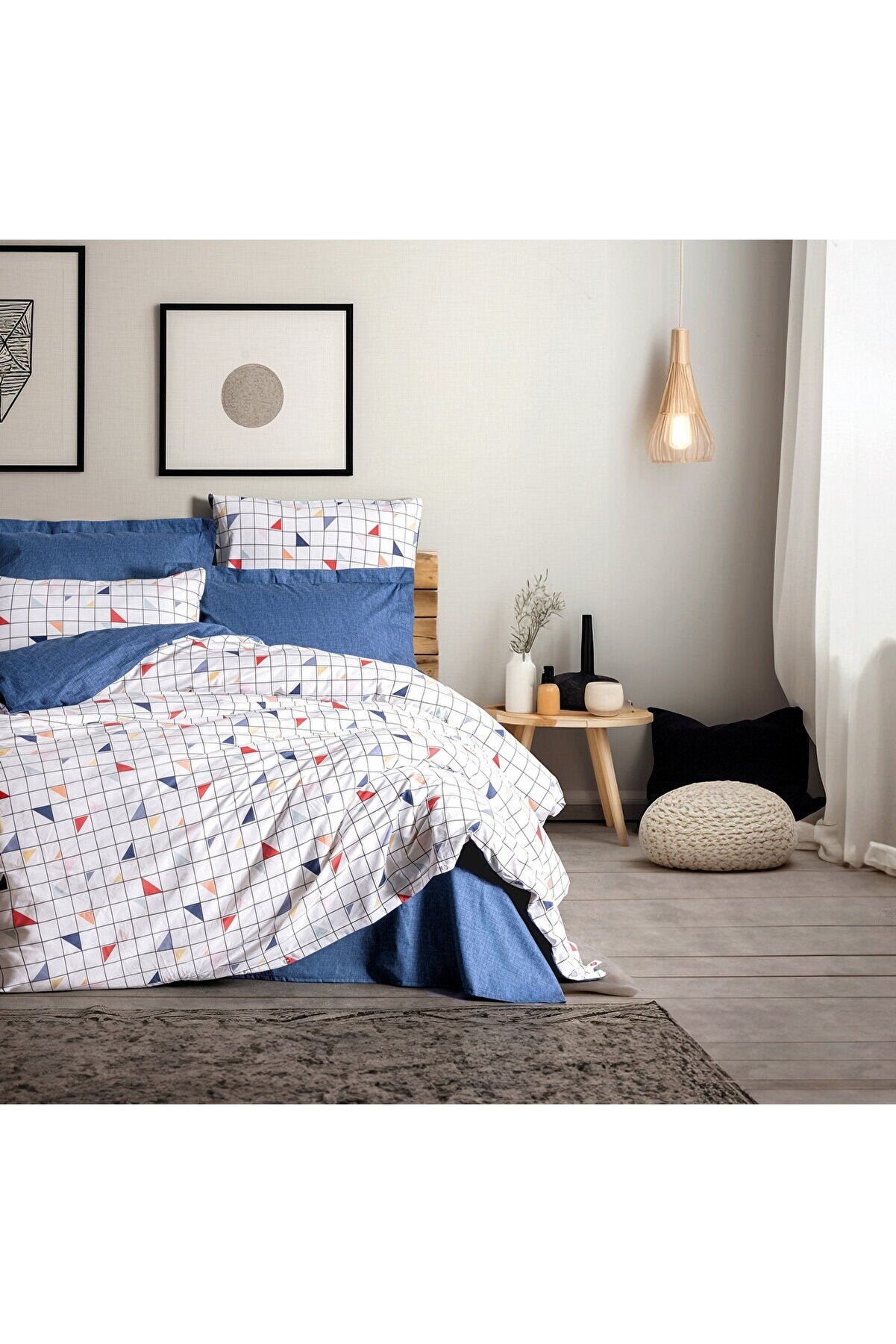 Minimal Double Duvet Cover Set Stew Blue