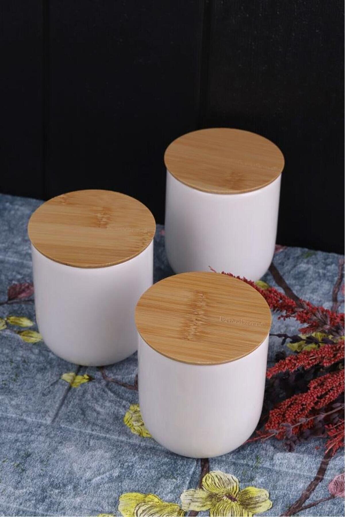 Bambum Porter 6 Piece Bamboo Vacuum Spice Jar Set with Lid 250 ML