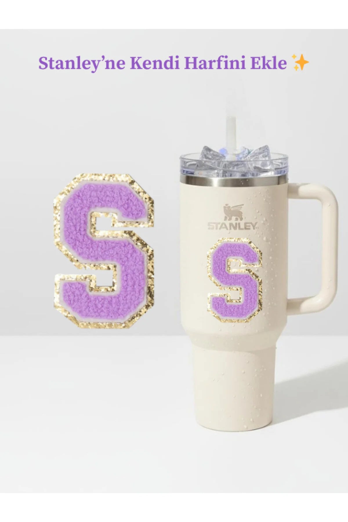 Stanley Quencher Uyumlu Premium Harf Sticker / Aksesuar – Tekstil Kaplama Kişiselleştirilmiş Tasarım