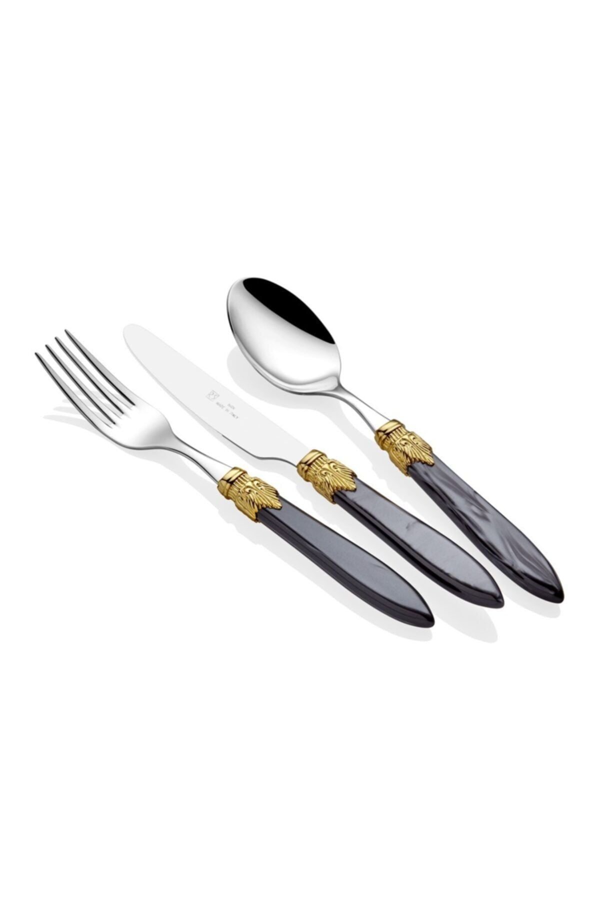 Laura Ring Siyah 75 Parça Çatal Bıçak Seti