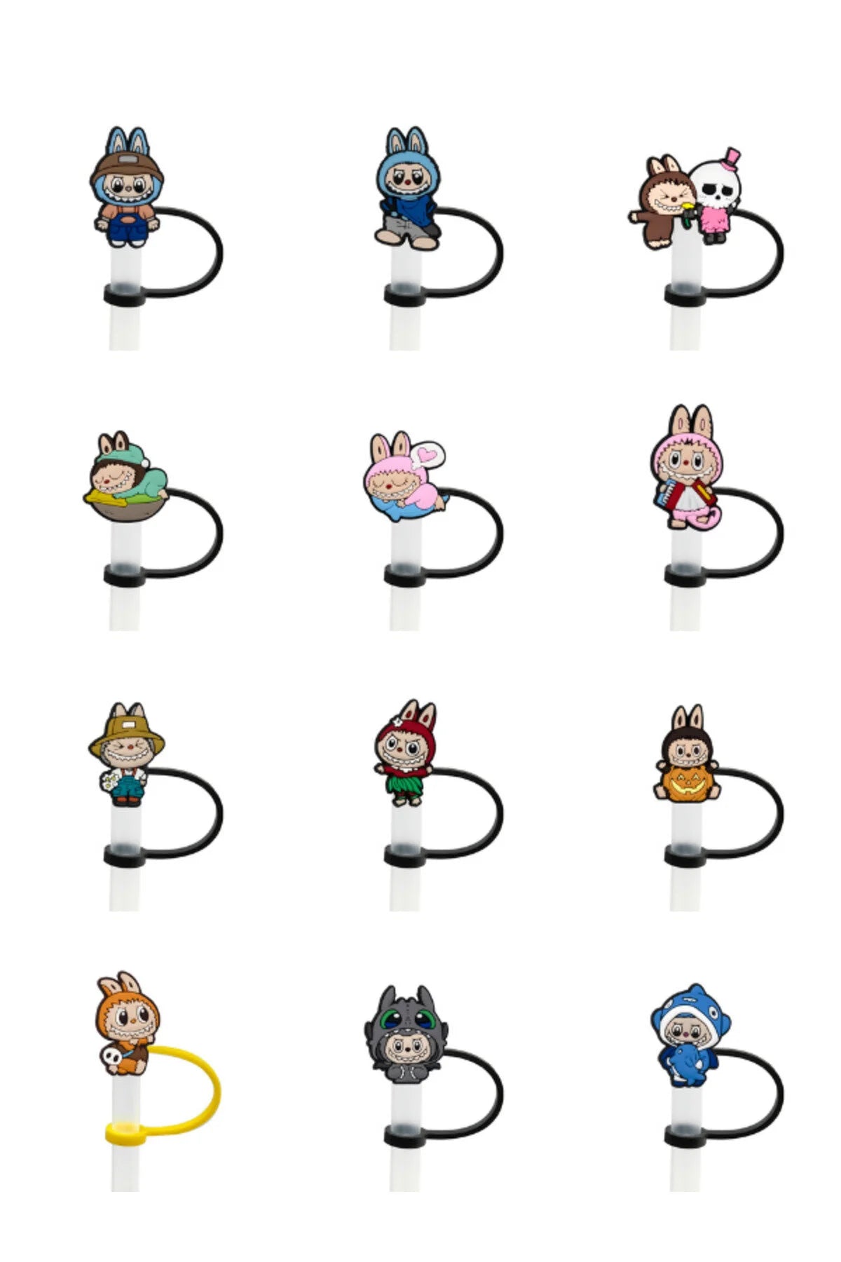 Stanley Quencher Pipetli Termos Uyumlu Labubu Figürlü Tıpa (1.18 LT) - Silikon Sızdırmaz Aksesuar Özel Koleksiyon