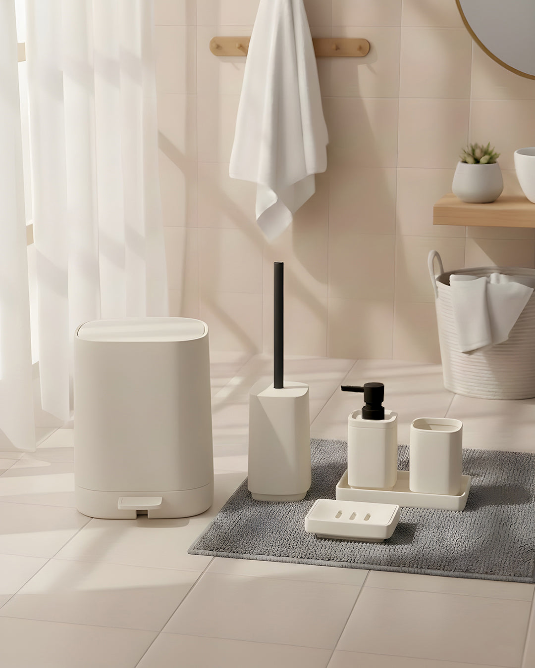 Mien Kare Krem 5 Parça Banyo Seti