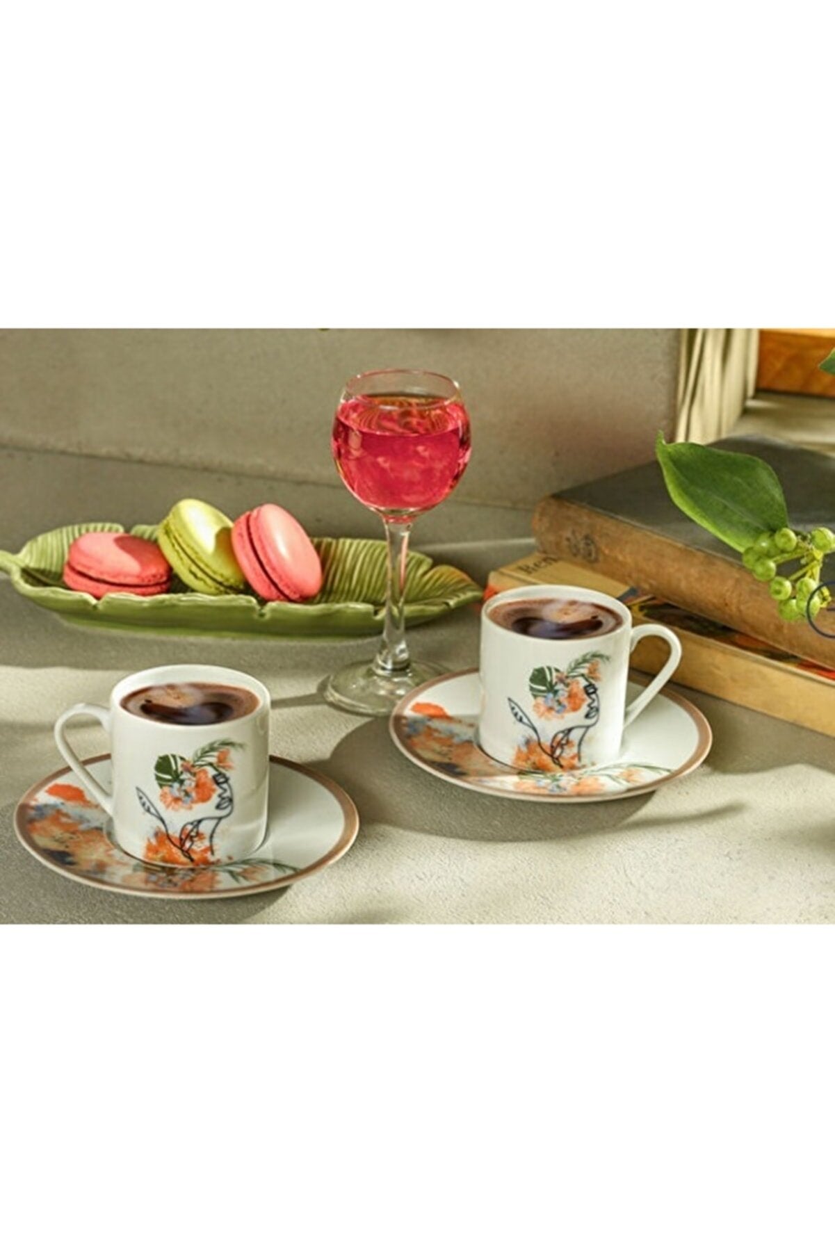 Porland Kedv Series Coffee Cup Set 4 Pieces for 2 People