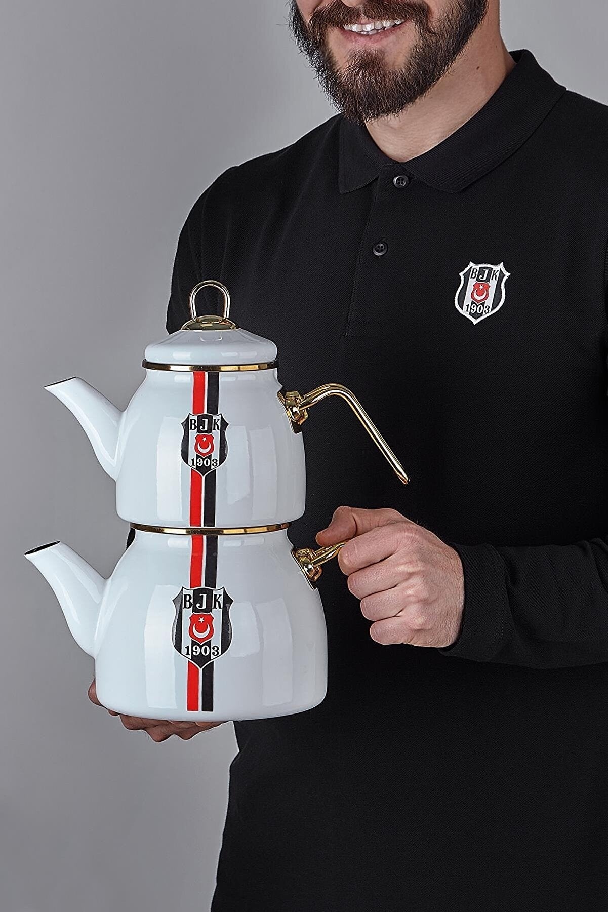 Neva Beşiktaş Licensed Striped Teapot