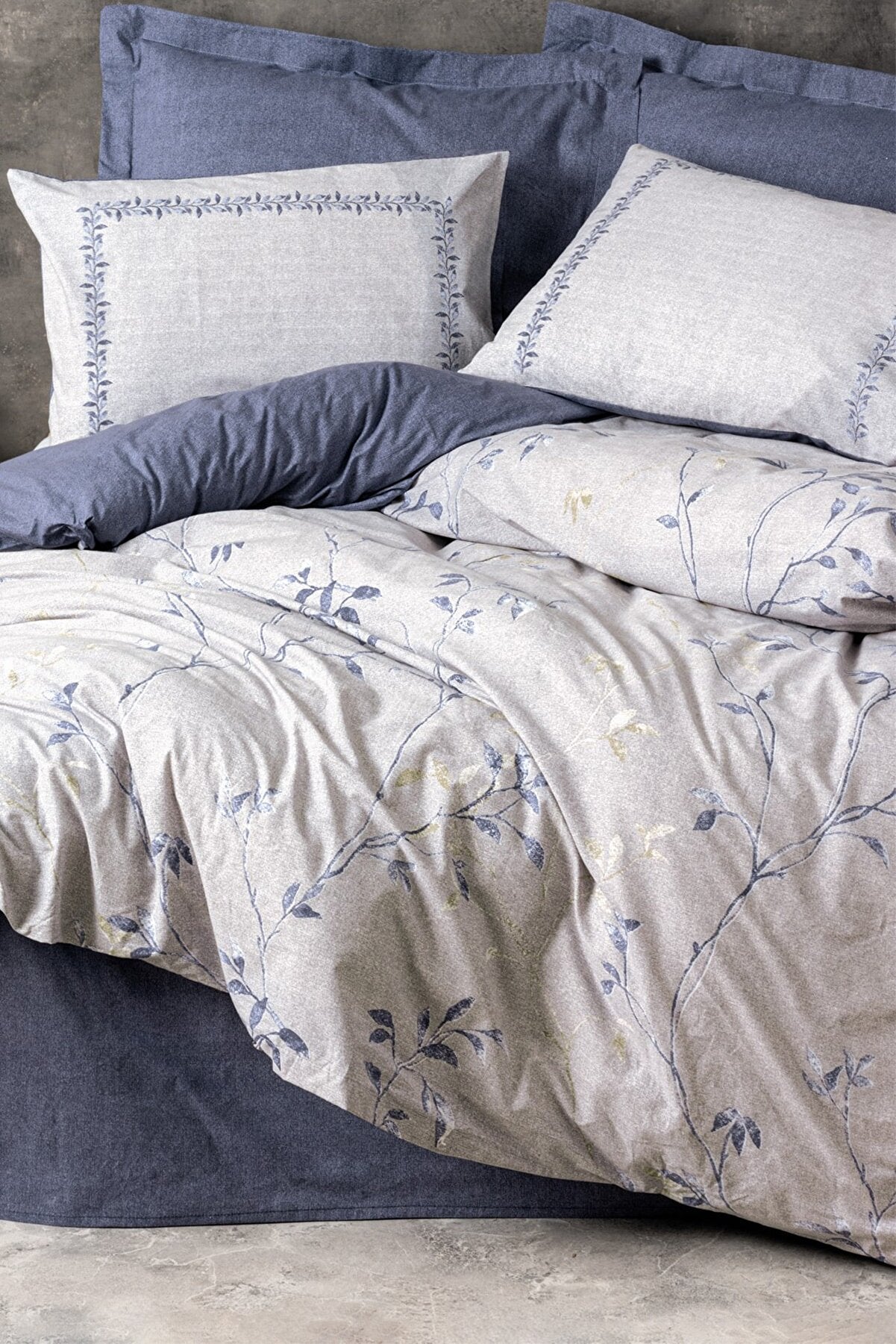 Double Duvet Cover Set Nitsa Navy Blue