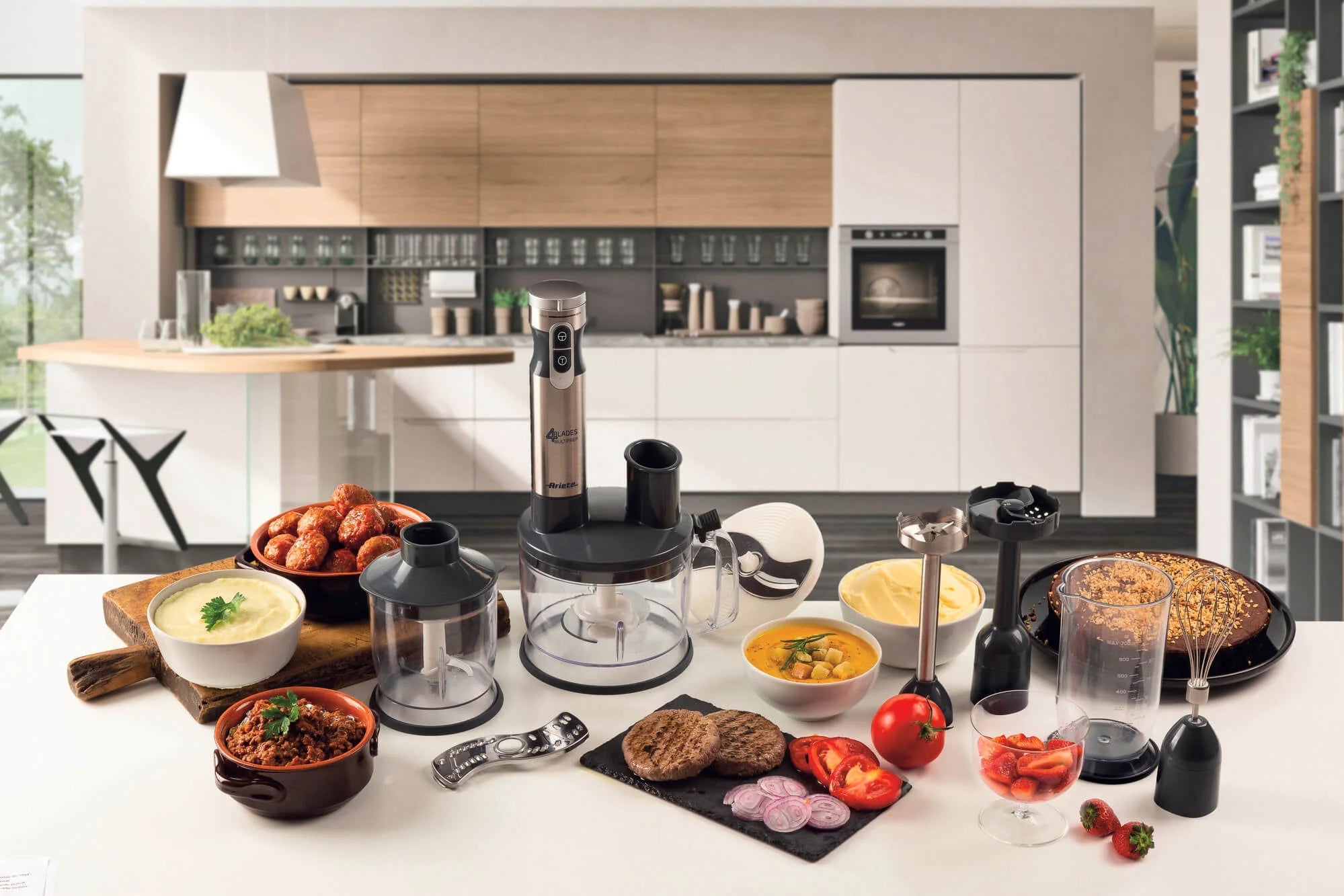 ARIETE PROFESYONEL MULTİFONKSİYONEL EL BLENDER SETI -7 IN 1