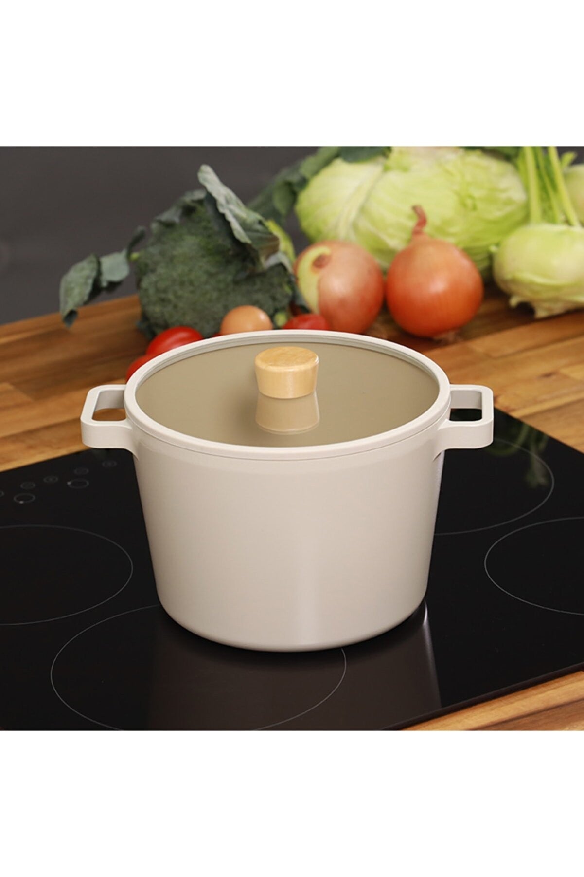 FİKA BEIGE POT AND PAN SET 7 PIECES