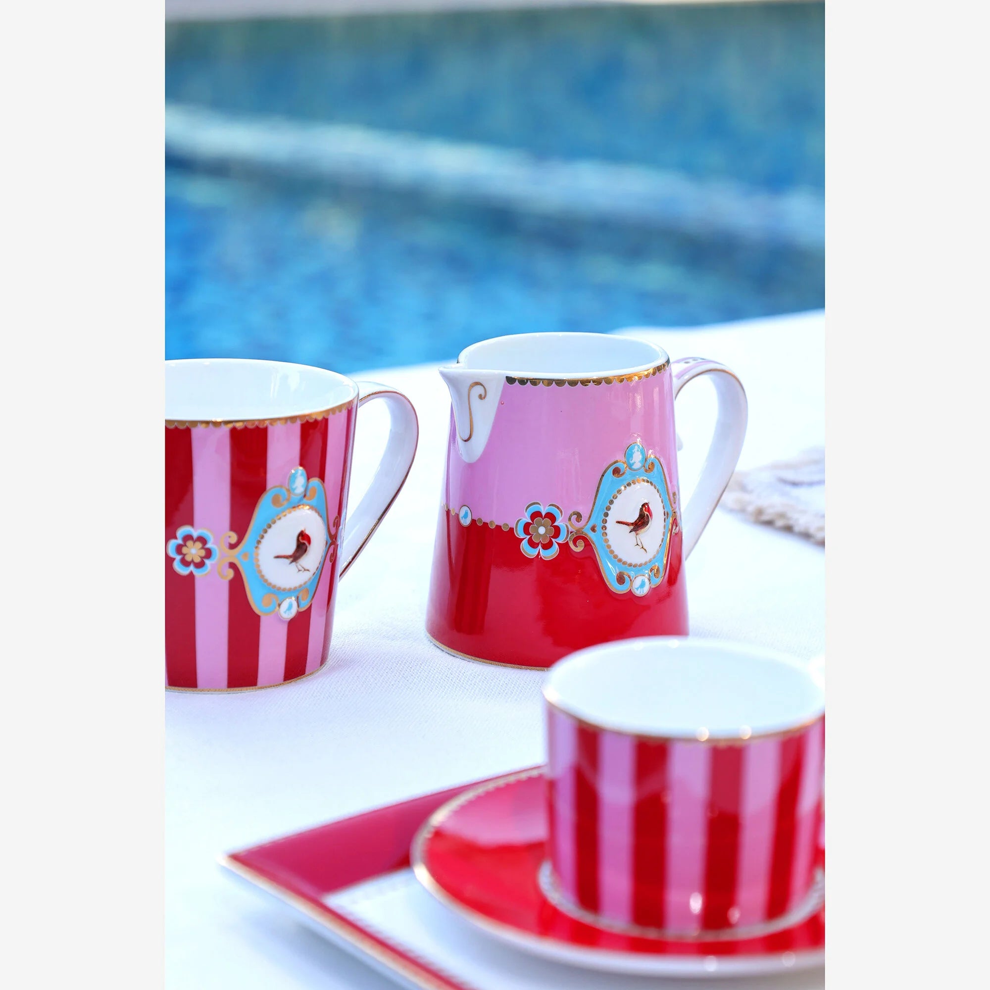 Pip Studio Kırmızı Porselen Kupa 250ml Love Birds Collection