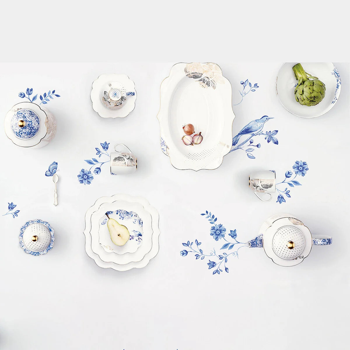 Pip Studio Mavi Beyaz Porselen Kupa 325 Ml Royal White Collection