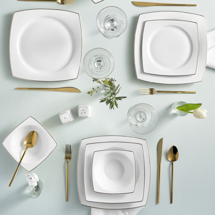 Karaca Jamie New Bone 57 Piece Dinner Set for 12 Persons Platinum