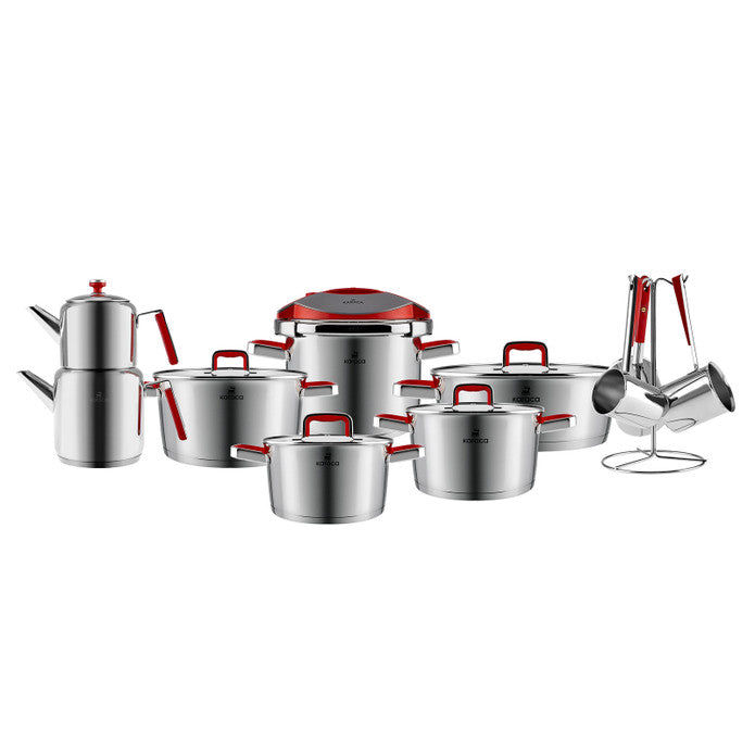 Karaca Merlot 17 Piece Steel Dowry Set with Induction Base