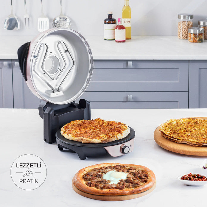 Karaca Gastro 10 in 1 Pizza Ve Lahmacun Makinesi Biodiamond Rosegold