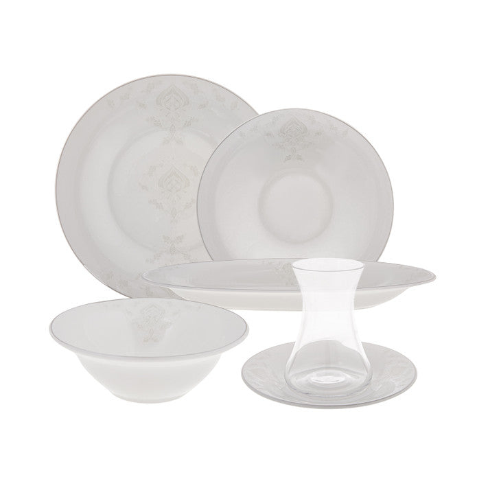 Karaca Fine Pearl Bella New 26 Piece Breakfast/Serving Set for 6 People