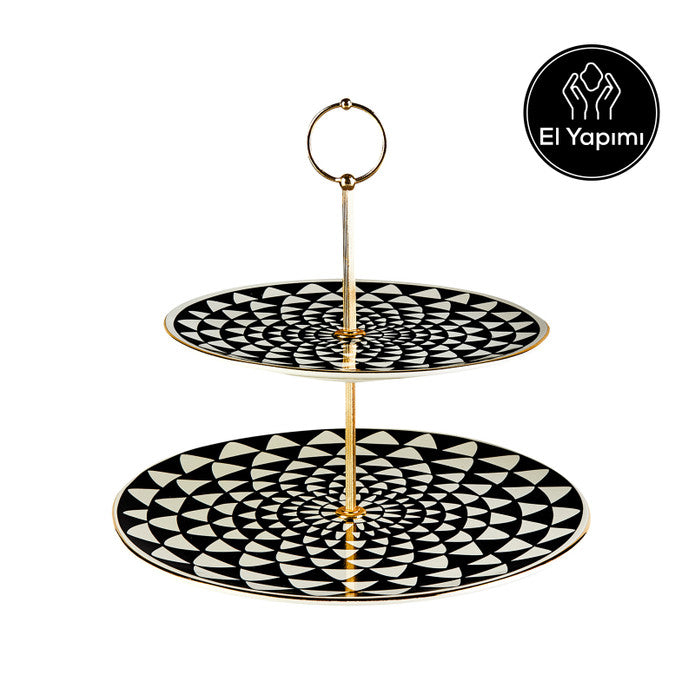 Karaca Black Gold Layered Cookie Holder