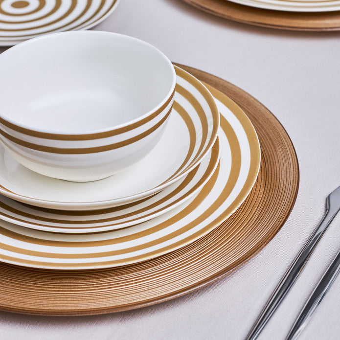 Karaca Sunshine Gold 24 Piece Porcelain Dinner Set for 6 Persons