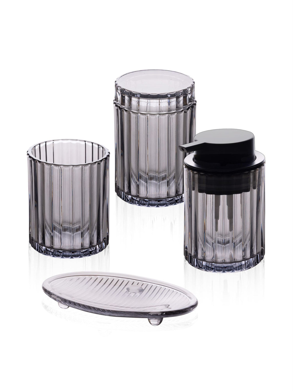 The Mia Vinka Banyo Seti 4 Parça Gri 300 ml