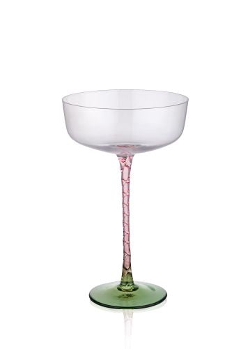 The Mia Martini Kadehi Pembe Yeşil 200 ml (Paket: 4 Adet)