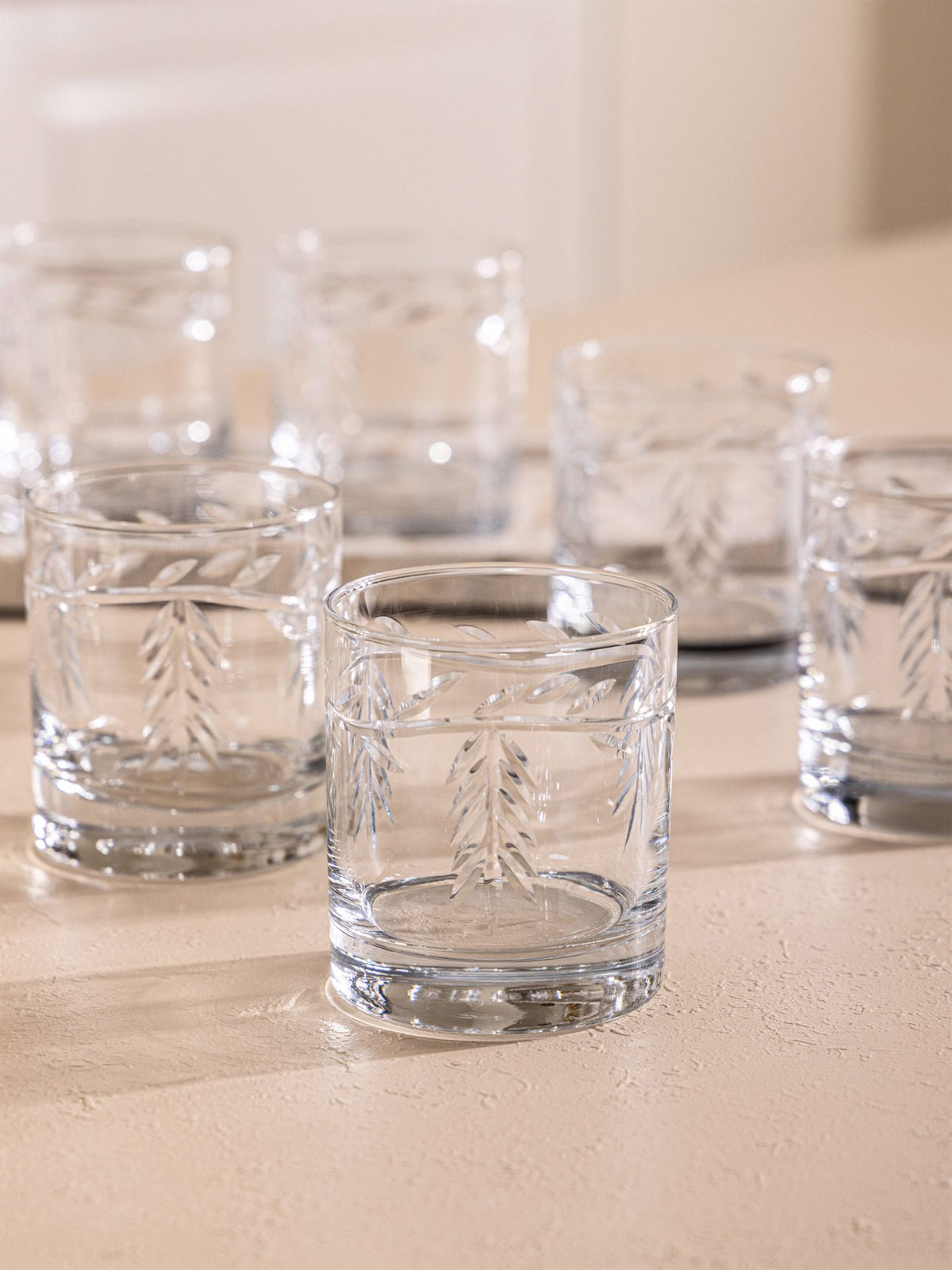The Mia Leaf Su Bardağı Kısa Şeffaf 6 Parça