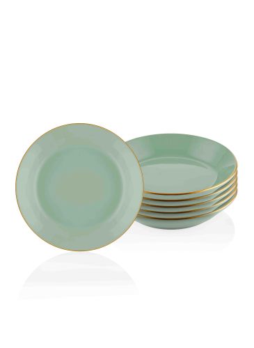 The Mia Basic Yemek Tabağı 6'lı Set Yeşil - 20cm