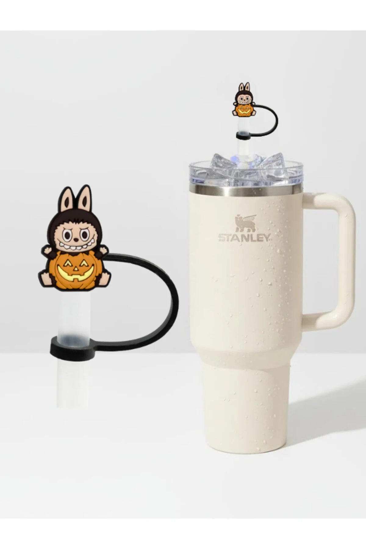 Labubu figürlü silikon pipet tıkacı