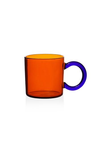 The Mia Renkli Cam Kupa Amber 250 ml (Paket: 4 Adet)