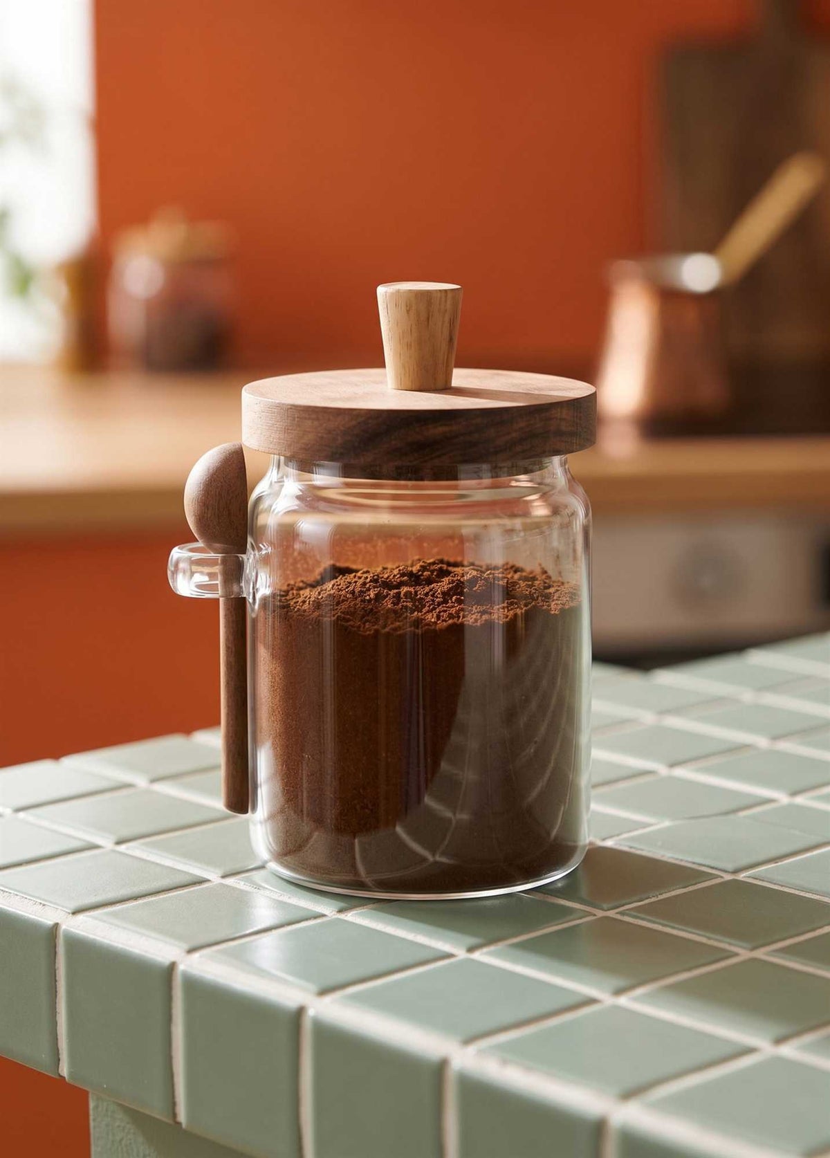 The Mia Ölçü Kaşıklı Borosilikat Cam Kavanoz 650 ml