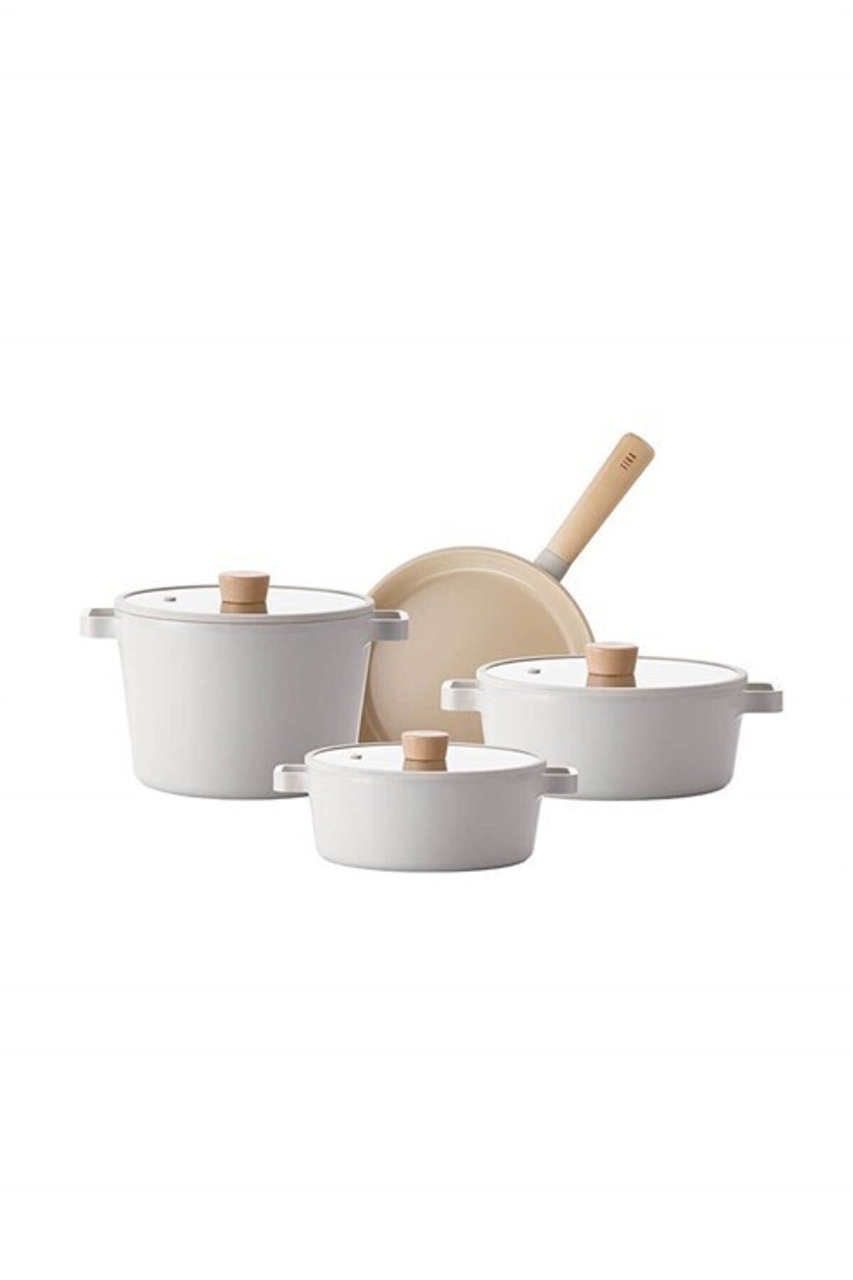 FİKA BEIGE POT AND PAN SET 7 PIECES