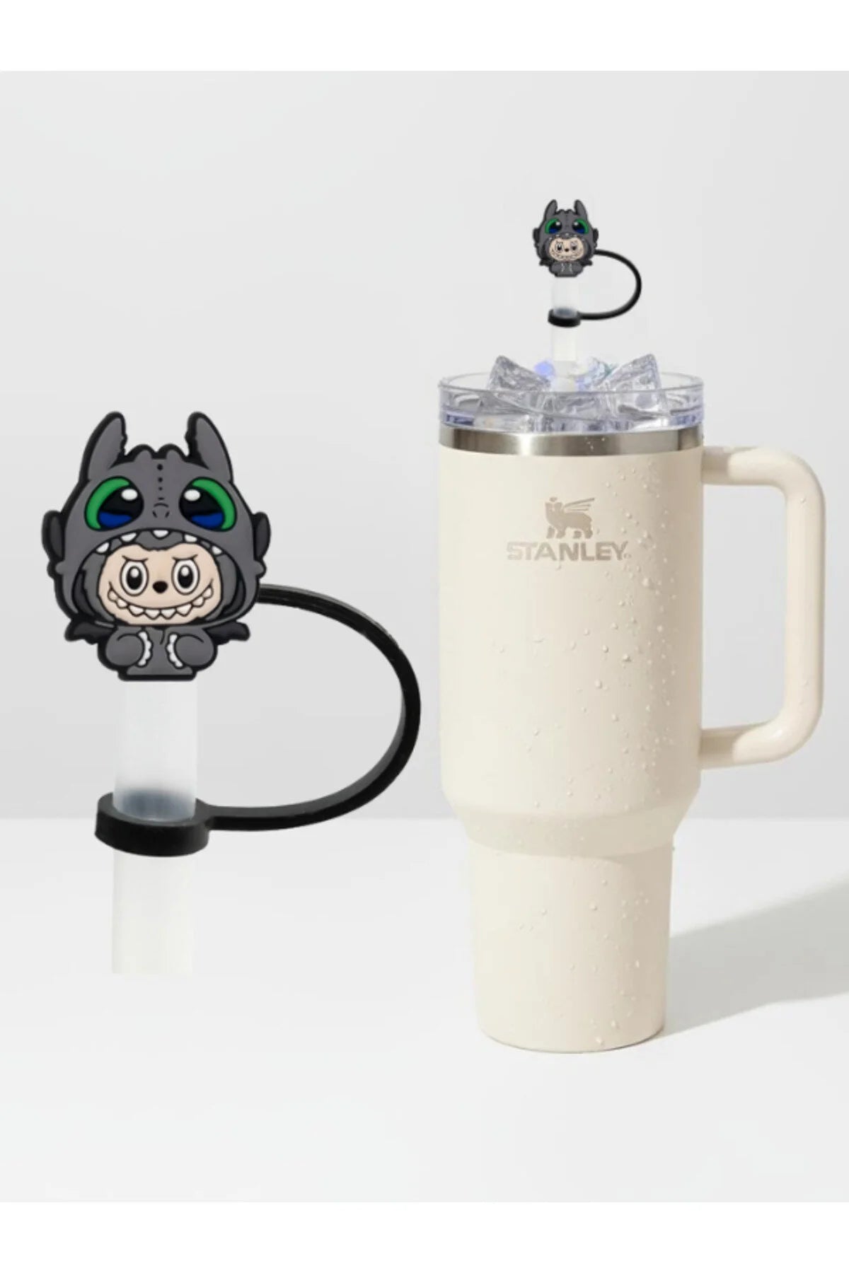 Labubu figürlü silikon pipet tıkacı