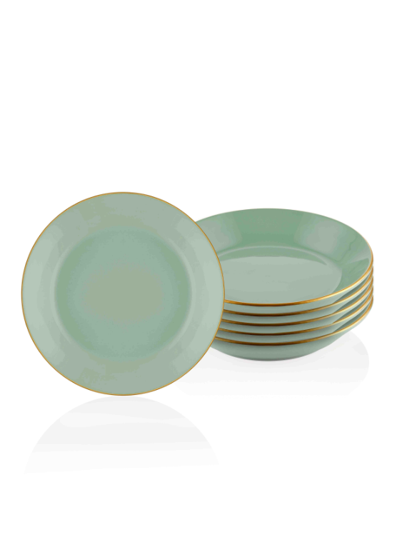 Basic Dinner Plate Set of 6 Green - 20cm