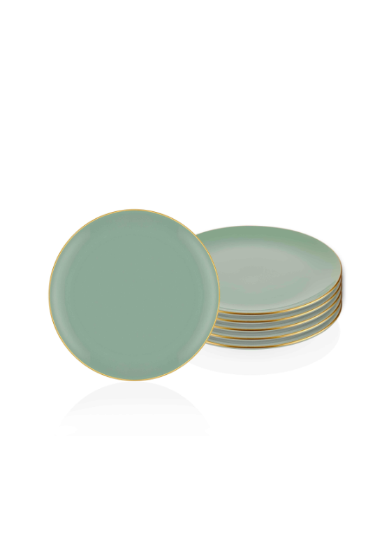 Basic Cake Plate Set of 6 Green - 19cm