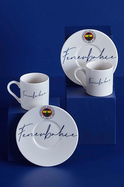 Fenerbahçe Licensed Handwritten Set of 2 Coffee Cups-Fb