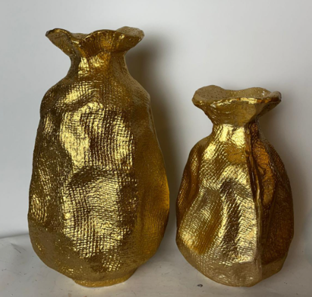 Gold Pouch Vase