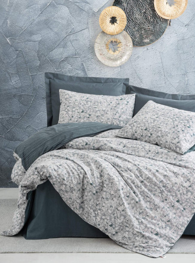 MINIMAL RANFORCE DUVET COVER SET MOLLY ANTHRACITE DOUBLE