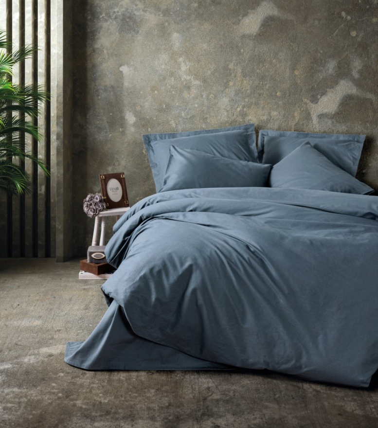 Plain Double Duvet Cover Set Anthracite