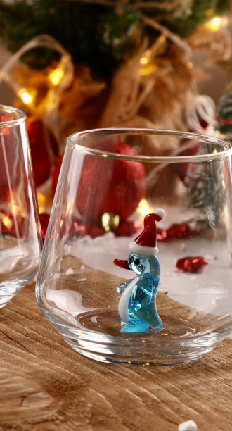 New Year's Penguin Soft Drink Glass